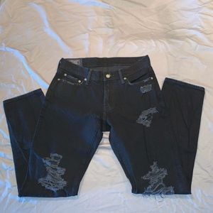Men's Abercrombie & Fitch Destroyed Black Jeans